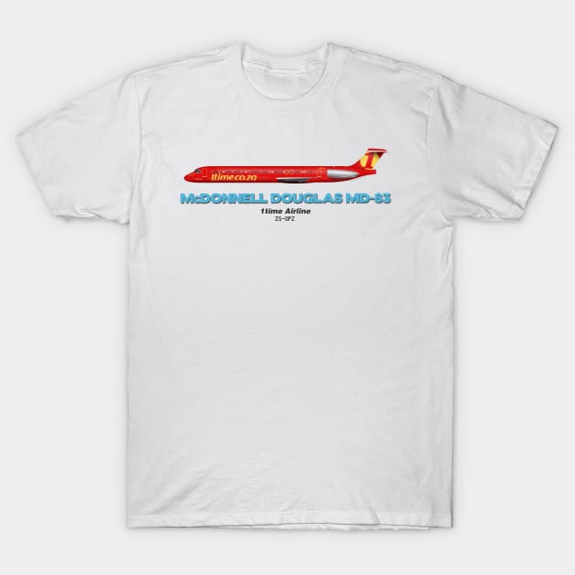 McDonnell Douglas MD-83 - 1time Airline T-Shirt by TheArtofFlying